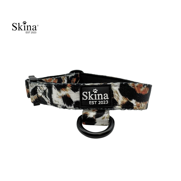 Skina Halsband für kleine Hunde "Leo Muster Schwarz"