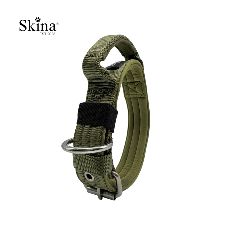 Halsband mit Haltegriff &amp; Rollschnalle "Olive"