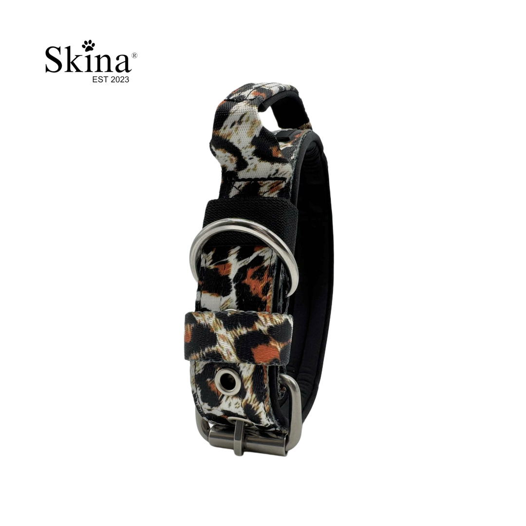 Halsband mit Haltegriff &amp; Rollschnalle "Leoprint"