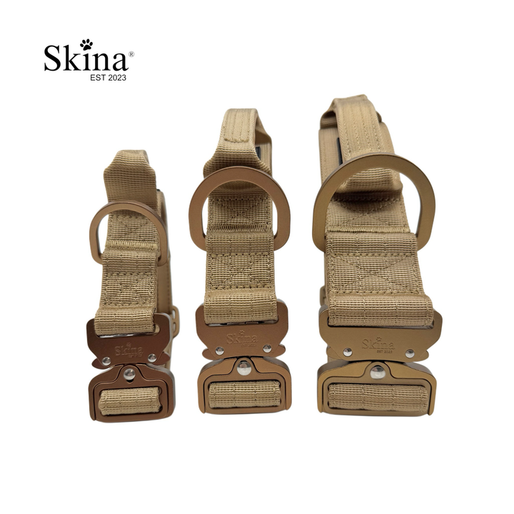 Ultra leichtes Halsband mit Sicherheitsschnalle &amp; Haltegriff "Braun"