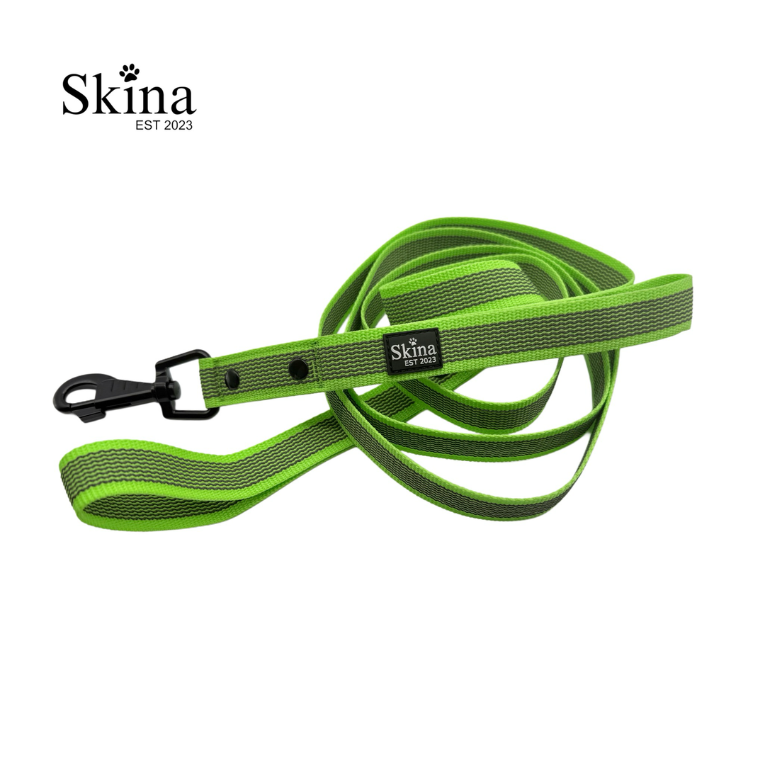 Skina Gummierte Hundeleine "Neon Grün"