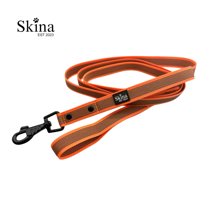 Skina Gummierte Hundeleine "Neon Orange"