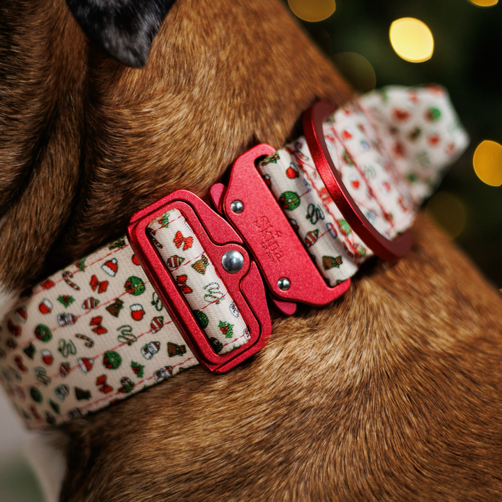 Ultra leichtes Halsband mit Sicherheitsschnalle &amp; Haltegriff "X-MAS"