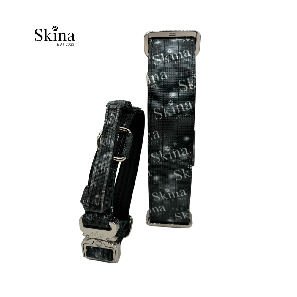Taktisches Halsband & Leinen Set mit Sicherheitsschnalle & Haltegriff "Skina Jubiläums Edition"